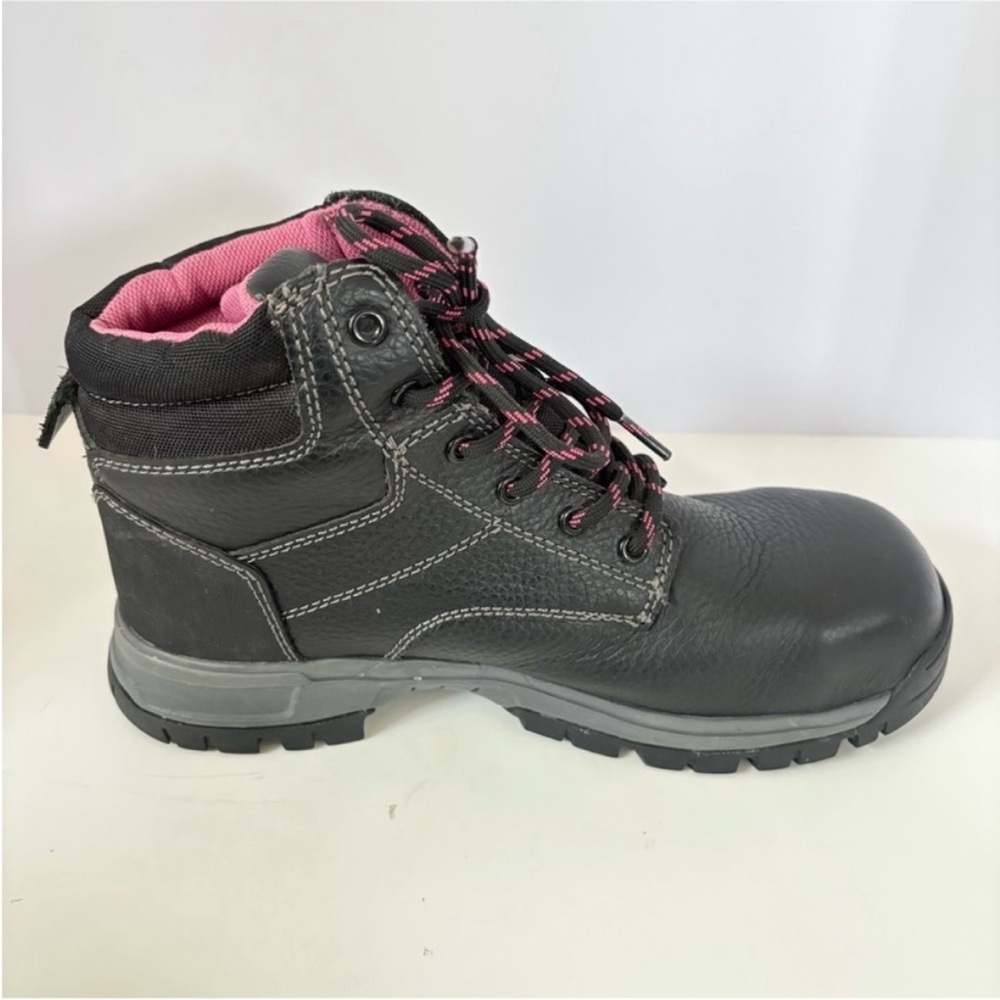 Wolverine Waterproof Work Boots Composite Toe Piper Leather Black Pink Size 8 - Picture 7 of 14